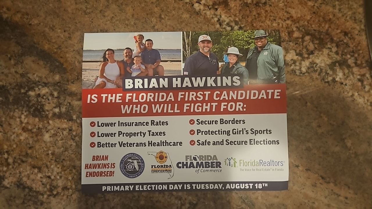 Brian Hawkins Florida First issue campaign mailer