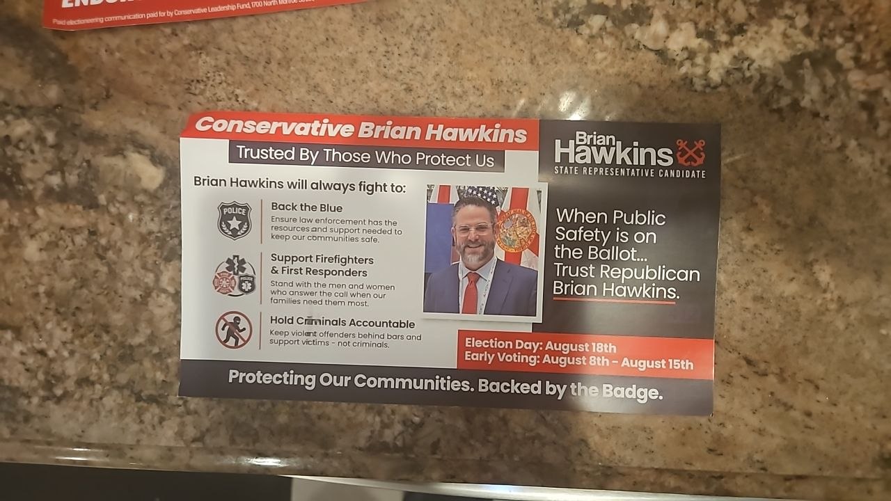 Brian Hawkins public safety campaign mailer